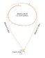 Fashion Gold Color Moon Pendant Decorated Double Layer Necklace