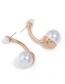 Fashion Silver Color Pearls Decorated Simple Earrings