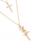 Fashion Gold Color Flower Pendant Deccorated Multi-layer Necklace