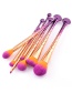 Trendy Purple+orange Color Matching Decorated Cosmetic Brush(7pcs)