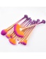 Trendy Purple+orange Sector Shape Decorated Cosmetic Brush(10pcs)