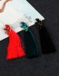 Fashion Dark Green Tassel Decorated Pure Color Earrings