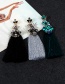 Fashion Gray Long Tassel Decorated Simple Earrings