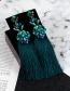 Fashion Dark Green Long Tassel Decorated Simple Earrings