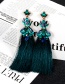 Fashion Black Long Tassel Decorated Simple Earrings