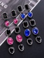 Trendy Blue Gemstone Decorated Long Earrings