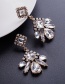 Trendy White Geometric Shape Diamond Decorated Earrings