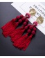 Trendy Red Balls Shape Decorated Long Tassel