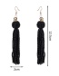 Exaggerated Blue Pure Color Design Tassel Design Beads Earrings