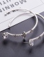 Exaggerated Silver Color Diamond Decorated Circular Ring Earrings