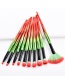 Trendy Red+green Color Matching Decorated Cosmetic Brush(10pcs)