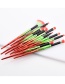 Trendy Red+green Color Matching Decorated Cosmetic Brush(10pcs)