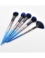 Fashion Blue+black Sector Shape Decorated Cosmetic Brush(5pcs）