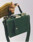 Fashion Green Square Shape Decorated Shoulder Bag