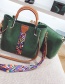 Fashion Green Square Shape Decorated Shoulder Bag (2 Pcs)