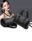 Fashion Black Grid Design Pure Color Shoulder Bag
