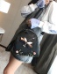 Fashion Black Embroidered Dragonfly Decorated Backpack