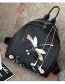 Fashion Black Embroidered Dragonfly Decorated Backpack