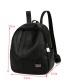 Fashion Black Pure Color Decorated Simple Backpack