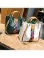 Fashion White Coloured Ribbon Decorated Handbag(4pcs)