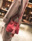 Fashion Red Tassel Decorated Bucket Shape Shoulder Bag