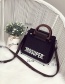 Fashion Black Letter Pattern Decorated Handbag(2pcs)