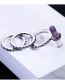 Fashion Antique Silver Diamond Decorated Simple Ring(3pcs)
