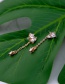 Fashion Rose Gold Diamond&pearl Decorated Long Earrings