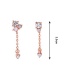 Fashion Rose Gold Diamond&pearl Decorated Long Earrings