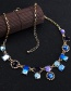Fashion Blue Geometric Shape Diamond Decorated Necklace