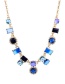Fashion Blue Geometric Shape Diamond Decorated Necklace