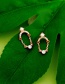 Fashion Rose Gold Diamond&pearl Decorated Hollow Out Earrings