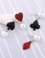 Fashion Red+black Poker Shape Pendant Decorated Earrings (4pcs)
