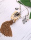 Fashion Gold Color Tassel Pendant Decorated Long Necklace