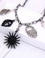 Fashion Silver Color+black Wing&sun Pendant Decorated Necklace