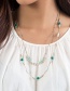 Fashion Gold Color+green Elephant Pendant Decorated Multi-layer Necklace
