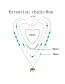 Fashion Gold Color+green Elephant Pendant Decorated Multi-layer Necklace