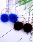 Fashion Blue Fuzzy Ball Decorated Pure Color Earrings