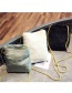 Fashion Black Pure Color Decorated Square Shape Mini Bag