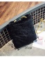Fashion Black Pure Color Decorated Square Shape Mini Bag