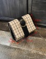 Fashion Brown Grid Pattern Decorated Square Shape Bag