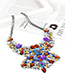 Fashion Purple+champagne Water Drop Shape Decorated Necklace