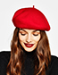 Fashion Brick Red Pure Color Decorated Berets