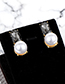 Fashion Blue Pearls&diamond Decorated Earrings