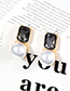 Fashion Black Pearls&diamond Decorated Earrings