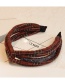 Lovely Black Grid Pattern Decorated Knot Design Hair Hoop