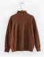Fashion Dark Red Pure Color Decorated Simple Sweater
