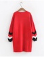 Fashion Red Stripe Pattern Decorated Thicken Long Sweater