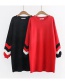 Fashion Red Stripe Pattern Decorated Thicken Long Sweater
