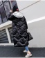 Fashion Black Graffiti Pattern Decorated Thicken Down Coat